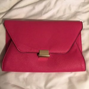 hot pink clutch handbag
